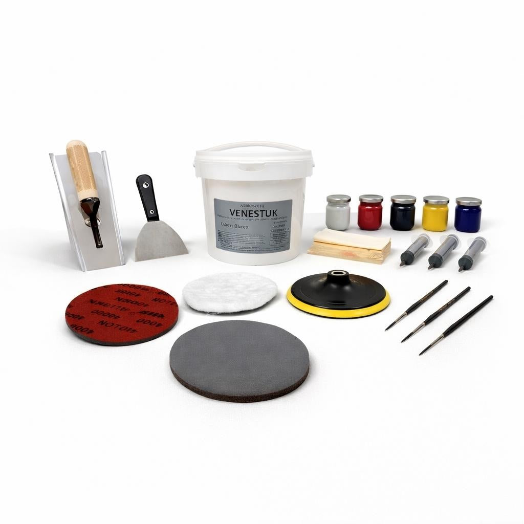 Kit stucco veneziano con accessori per pareti in finto marmo