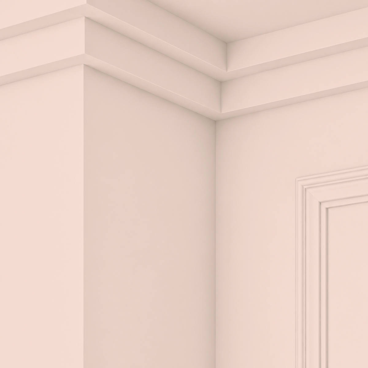 Parete dipinta con Assoluta Blush Mediterraneo, pittura murale lavabile e opaca per interni