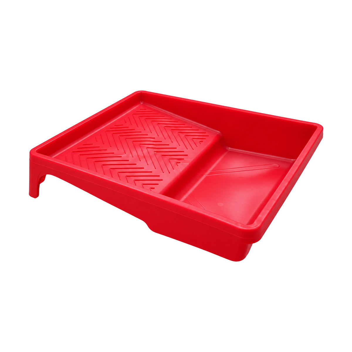 Vaschetta per rullo in PVC vista laterale con serbatoio per la pittura