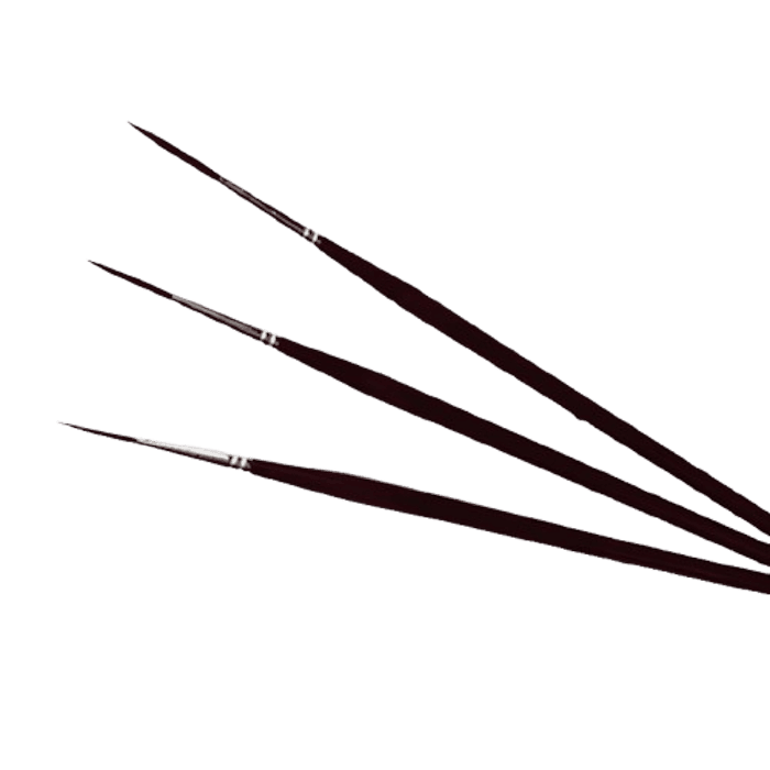 Set 3 pennelli artista fibra sintetica misura 1,2,3